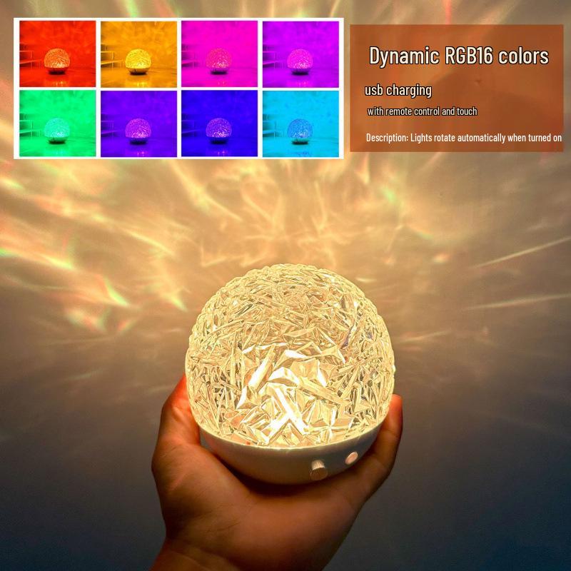 

Светодиодный ночник с эффектом ряби на воде: USB Прикроватная атмосферная лампа для домашнего декора и рождественского подарка