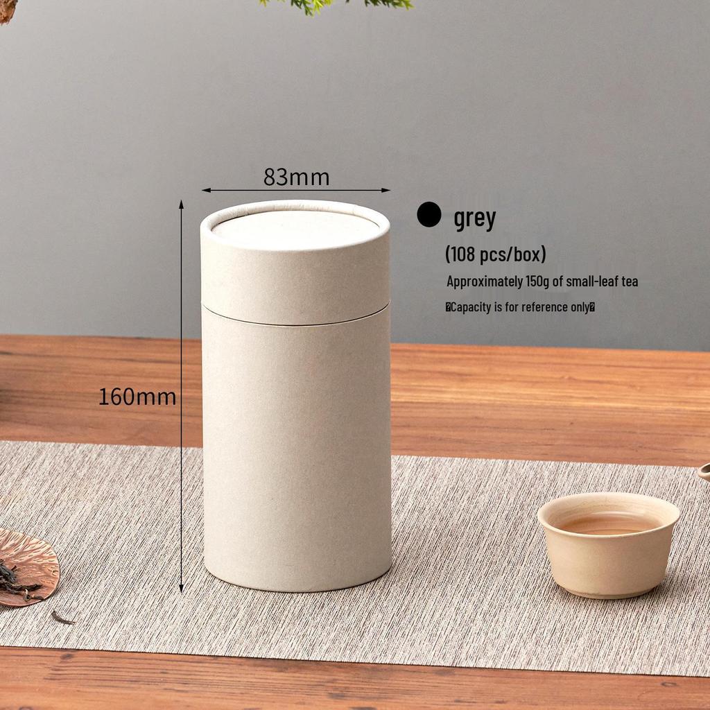 Retro Cowhide Paper Tea Can: Green & White Tea Storage Box