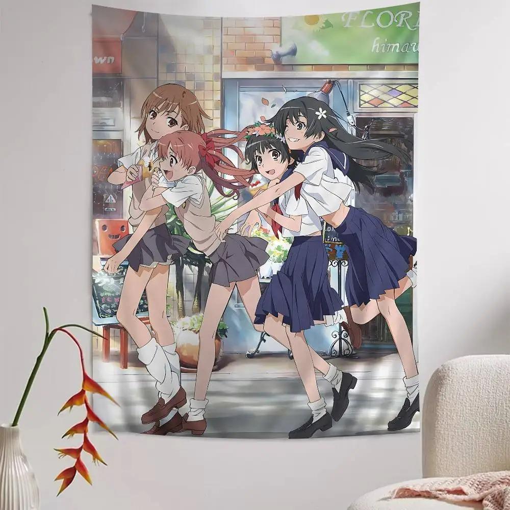 Pewien Kawaii Naukowy Railgun Anime Kreskówka Gobelin Dekoracja Ścienna Domowy Wystrój Domu