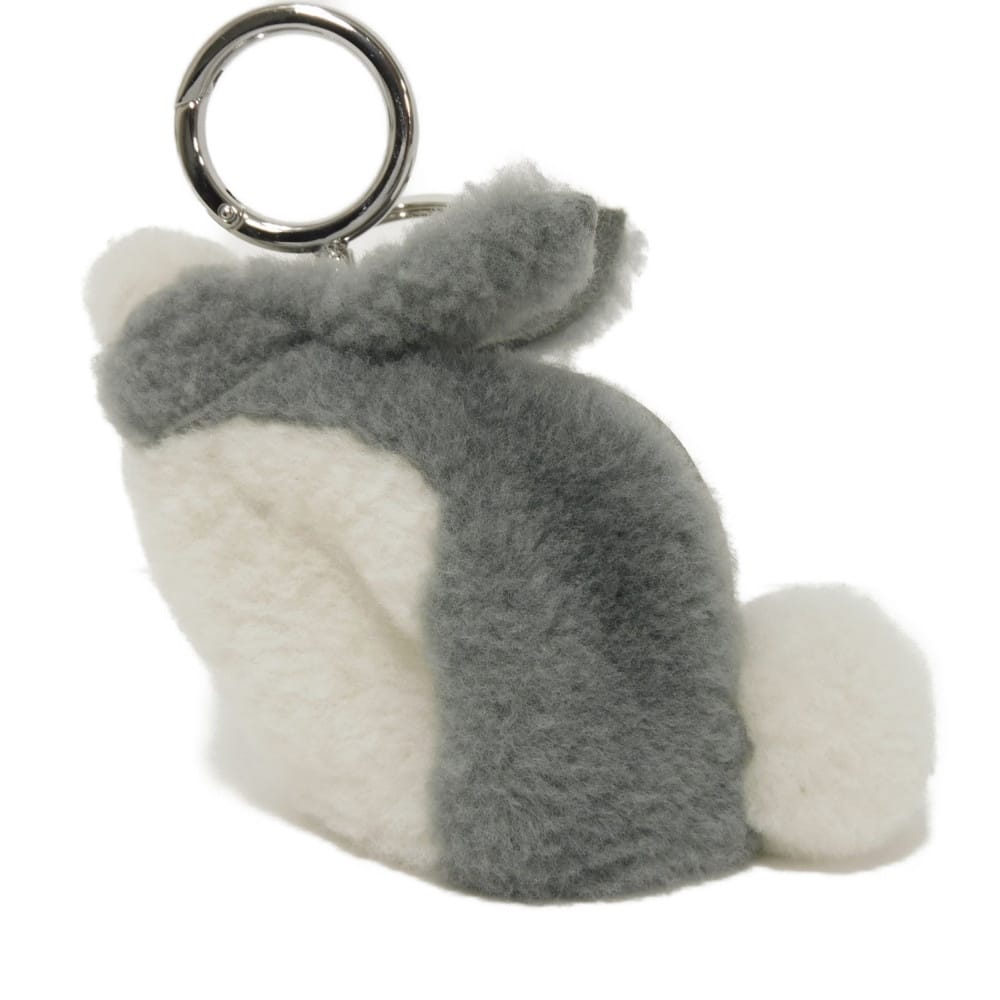 Used 12695 Bunny Mouton Coin Purse Charm C880T40X03 7943 Animal Rabbit Excellent Condition Snafjita Shearling Gray