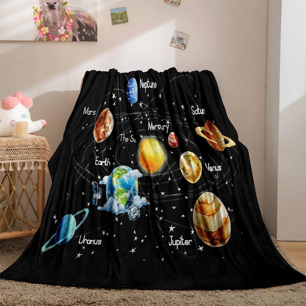 Galaxy Blanket Star Throws Planet Space Gift for Boy Girl Colorful Soft Lightweight Flannel Fleece Blankets Purple for Bed Couch