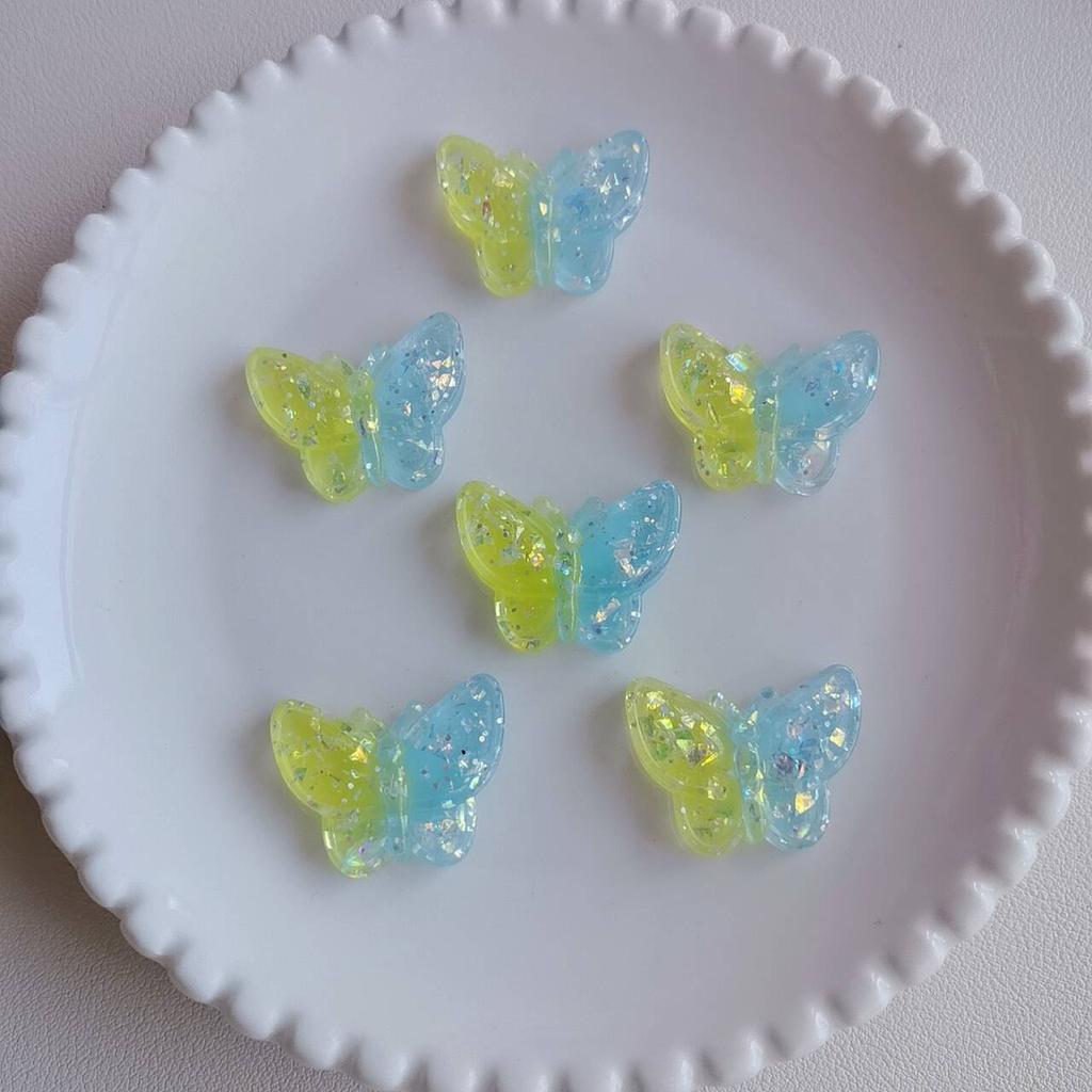 100Pcs Mix Gradient Glitter Animal Butterfly Flatback Cabochons for Hairpin Phone Case Scrapbooking DIY Jewelry Craft Decoration