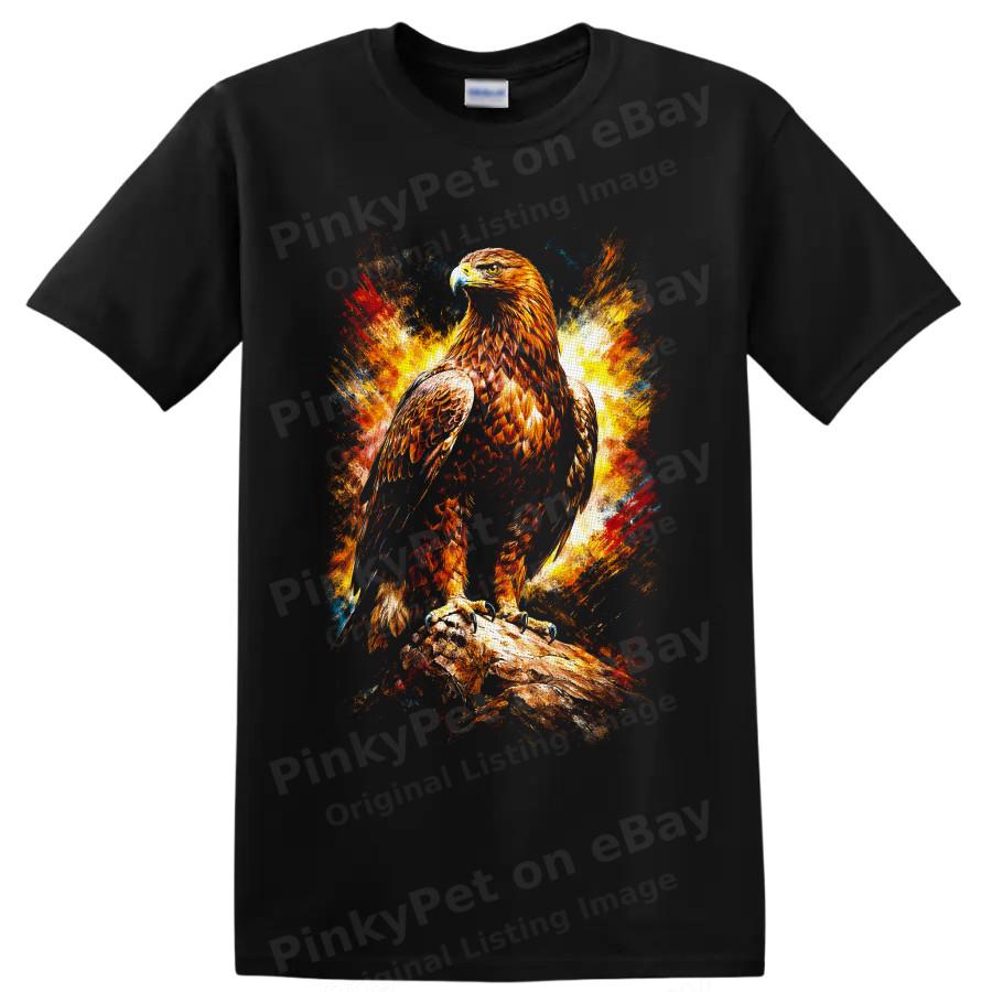 Bald Eagle T Shirt Fiery Wildlife Bird Art Graphic Colorful Unisex Tee Gift