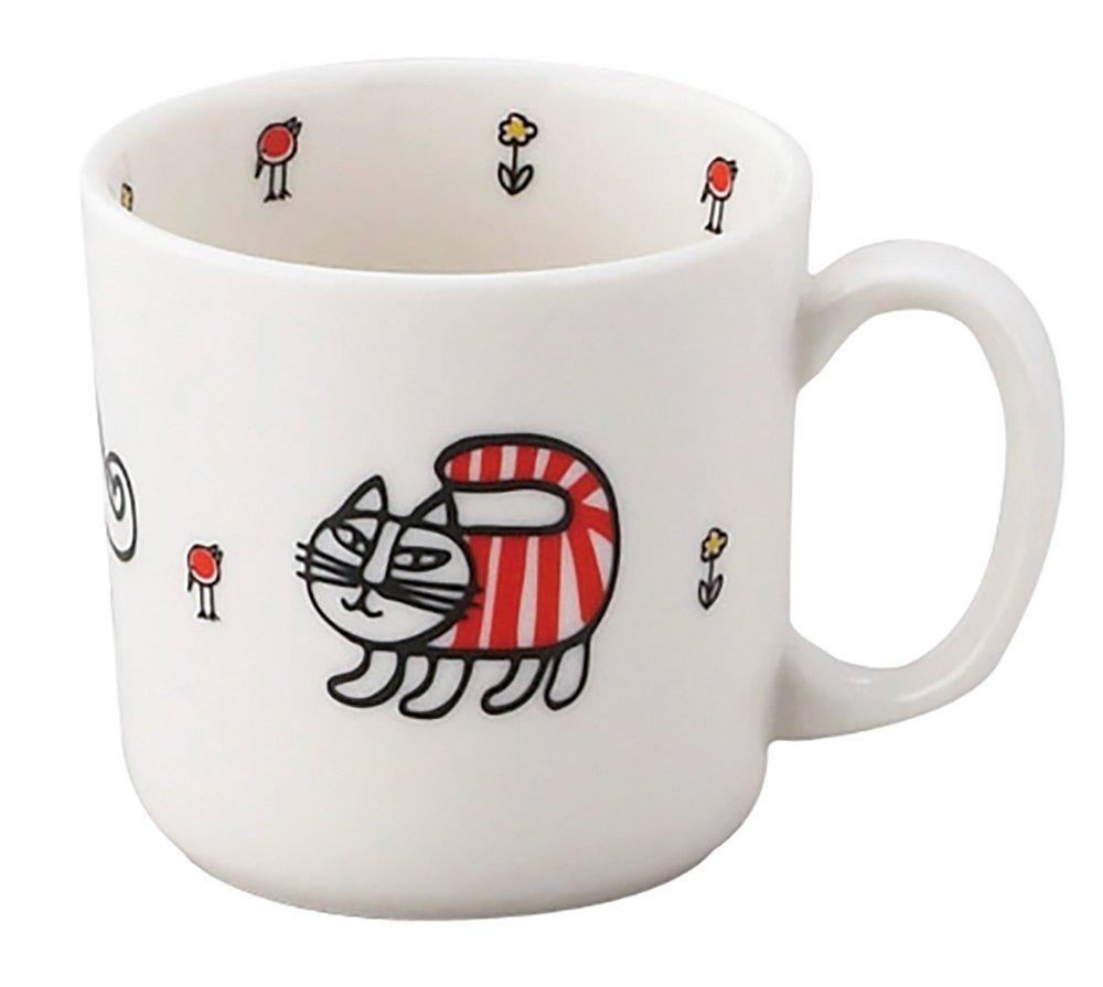 Lisa Larson Kindergeschirr 4-teiliges Set (Mittagsteller, Reisschüssel, Tasse, Teller) Baby Mikey Design (Geschenkbox im Lieferumfang enthalten) Kindergeschirr LL50-113