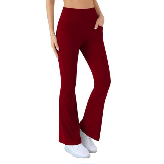 Women's Flared Yoga Pants High Waist Bootcut Workout Leggings with Pockets Stretchy Bell Bottom Trousers for Office Workout