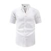 Summer Men's Short-sleeved Shirt Wrinkled Striped Shirt Lapel Casual Fashion Retro Fashion Versatile Cardigan