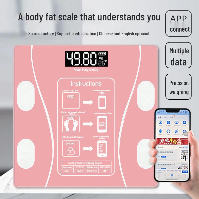 Smart Bluetooth Body Fat Scale for Accurate Household Weight Measurement