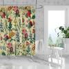 1Pc Retro Floral Pattern Printed Shower Curtain, Waterproof And Washable, With 12 Hooks,For Bathroom Showers, Bathtubs, Home Use