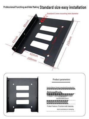 Shock-Absorbing 2.5 To 3.5 Inch SSD To HDD Metal Bracket Adapter