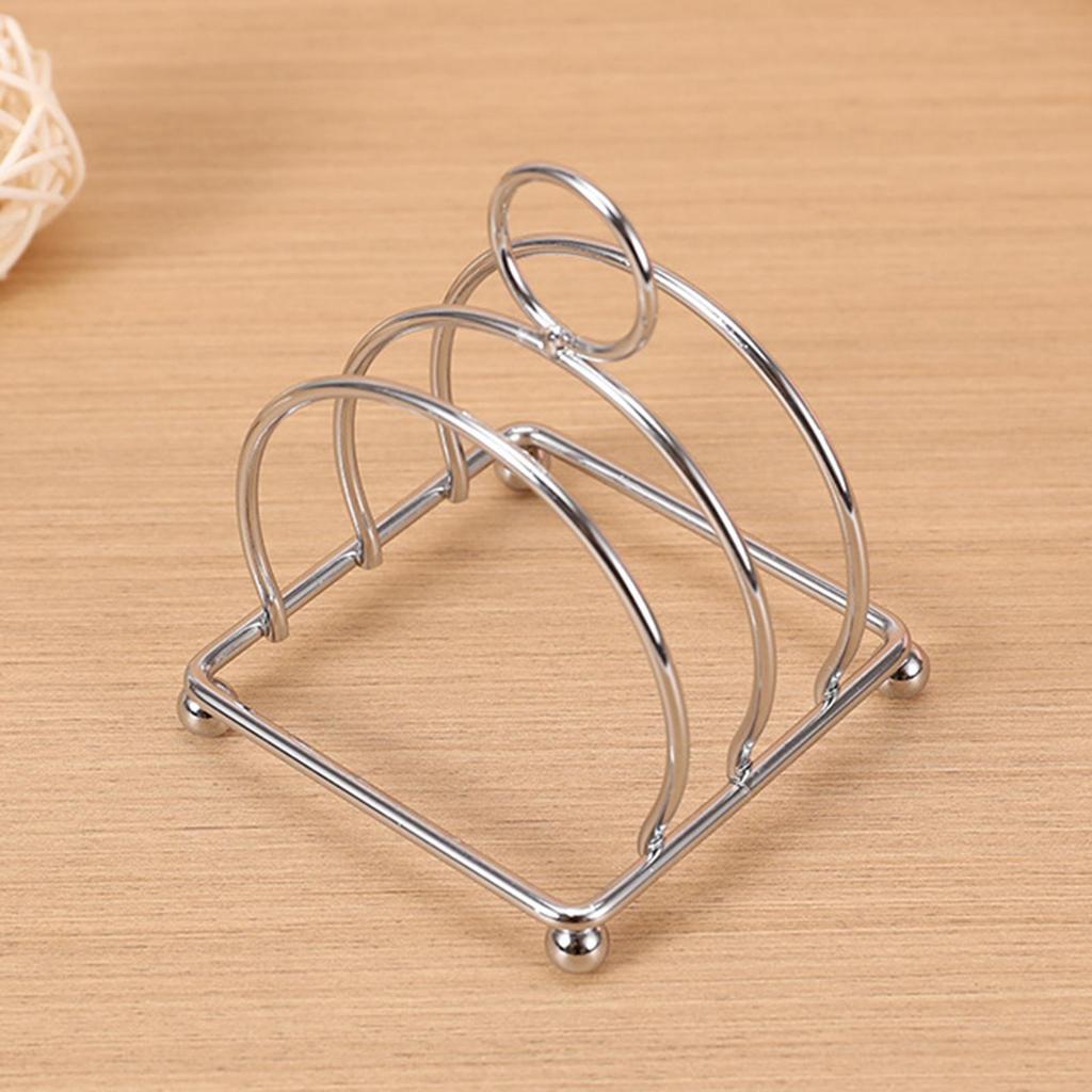 Stainless Steel Toast Rack Space Saving Easy to Clean Bread Stand 3 Slice Slot Loaf Slice Holder for Home, Gathering, Table Cafe