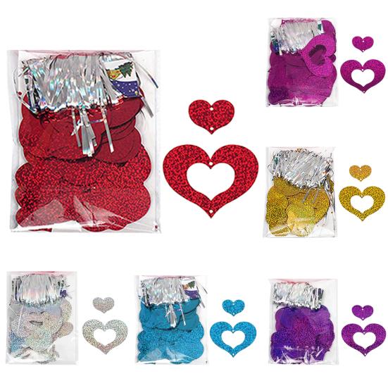 1 Set Nice-looking Balloon Glitter Pendant Easy Use Plastic Heart Shape DIY Balloon Sequin Ornament for Wedding