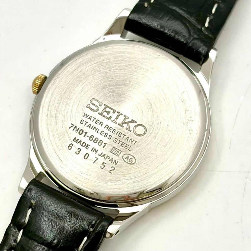 SEIKO Watch 630752 with New Strap [Excellent Condition/ New Battery] Ladies' 7N01-6881