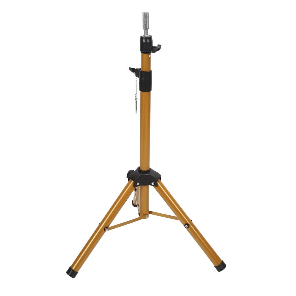 Tripod Mannequin Head Stand Cutting Braiding Tripod Hairdressing Wig Stand Golden for Barber Shops