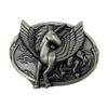 Angel Horse Unicorn Cowhide Alloy Belt Buckle - Ethnic Higanbana Oval Design