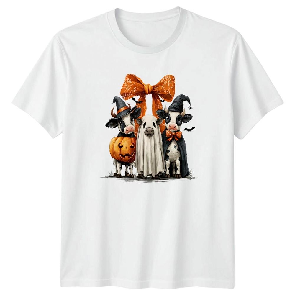 Funny Spooky Halloween Cow TShirt Cow Halloween Gift For Him And Her S