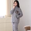 Pajamas Women'S Autumn And Winter Winter Coral Fleece Thickened Fleece Flannel Loungewear Winter Suit