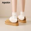Low-top Snow Boots Women's New Autumn and Winter Thick-soled One-pedal Piled and Thickened Wool Cotton Shoes