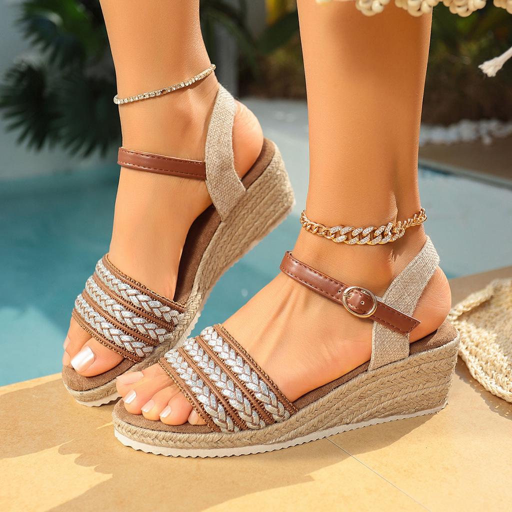 New Platform Wedge Sandals With Straps And Open Toes Fashionable And Casual Open Back Sandal For Womens Summer Sandalias 2026