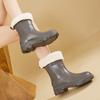 Women's Mid-calf Rain Boots Outdoor Fashionable Non-slip And Comfortable Can Be Added With Cotton To Keep Warm In Autumn Winter
