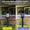 4Pcs Solar Bug Zapper Waterproof Mosquito Killer and Lighting Repellent Lamp for Indoor Outdoor Use Garden Patio Purple and White Light(Plastic,Black)