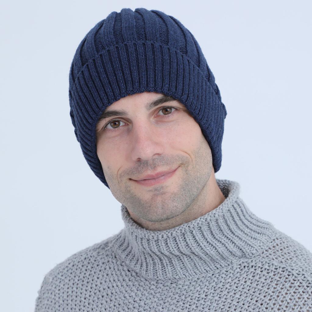 Fleece Thickened Straight Knitted Pullover Cap for Autumn and Winter Wool Thread Warm Cycling Ear Protection Cap