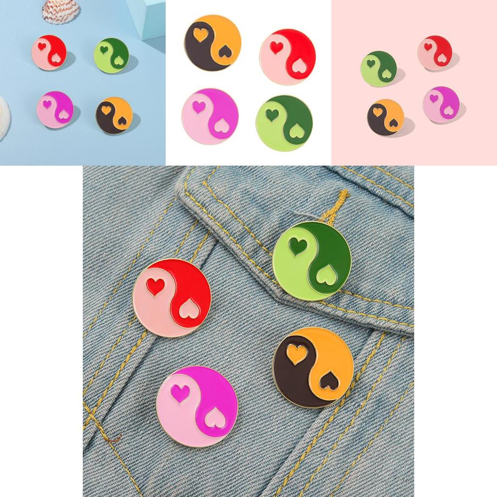 Unique Heart Shaped Alloy Brooch Stylish Fashionable Enamel Badge For Unisex Wear
