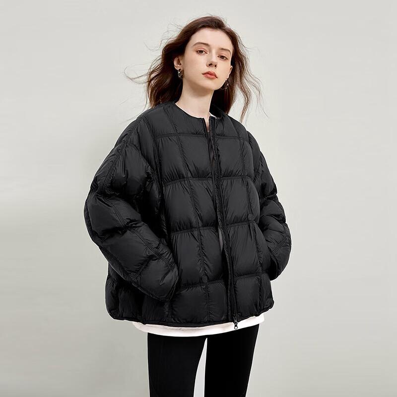 

Женская стеганая пуховая куртка с круглым вырезом S