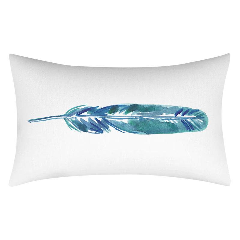 Nordic Teal Home Decor 30*50 Embrace Pillowcase Geometric Leaf Pillowcase Modern Sofa Living Room Car Chair Cushion Cover