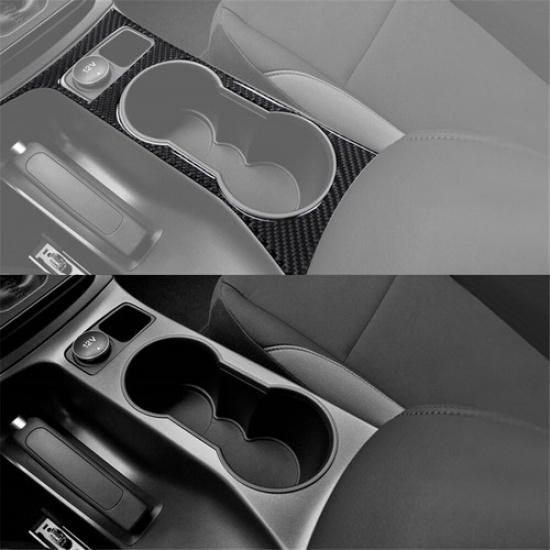Carbon Fiber Interior Center Cupholder Console Cover Trim For Ford Escape