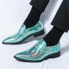 Britain Retro Men Pointed Glossy Patent Leather Shoes Casual Penny Loafers Formal Dress Footwear Sapatos Tenis Masculino
