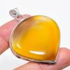 Yellow Onyx Gemstone Handmade 925 Sterling Silver Jewelry Pendant 2.29" KJ-138