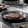 Ribbed Surface Grill Pan Round Flat Bottom Stovetop Griddle Practical Barbecue Pan  Barbecue Steak