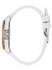 GUESS Women's Stainless Steel Silicone Watch Day Date Functions White Silver Rose Gold