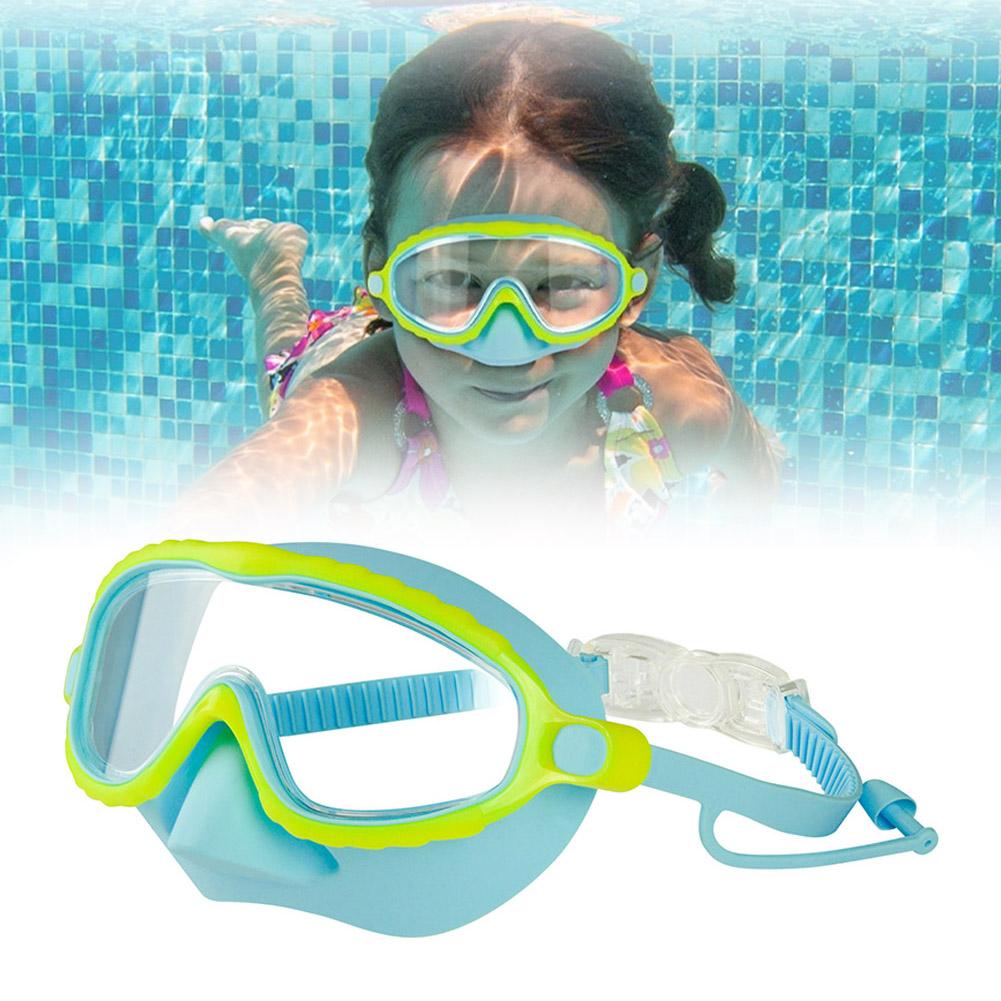 Swim Goggles with Nose Cover Wide Field Of View Diving Mask Anti-Fog Anti-Leak ,Toddler Swimming Goggles For Kids Ages 3-15