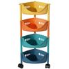4-Tier Rolling Slim Kitchen Storage Cart