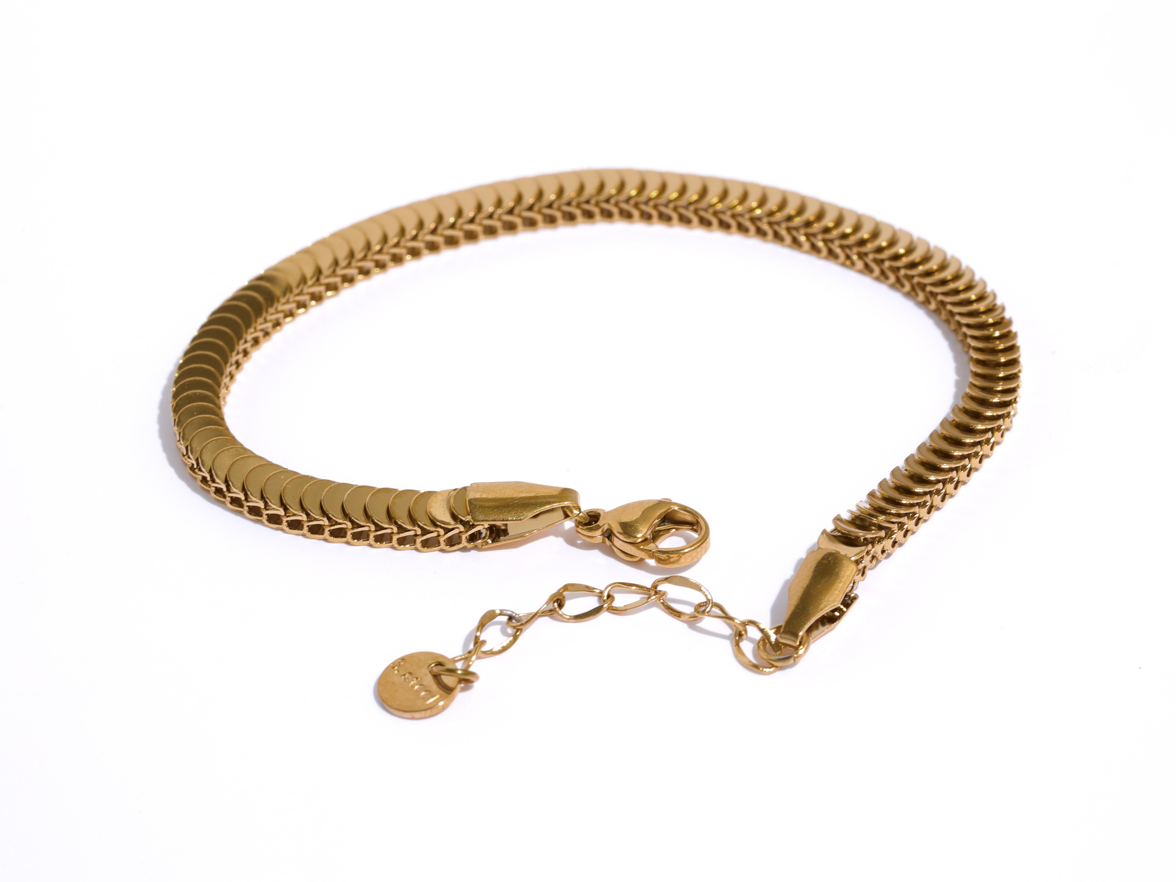 

Yhpup 316L Stainless Steel Chain Necklace Bracelet Set Classic Statement Golden Waterproof Jewelry