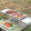 Stainless Steel Folding Barbecue Stove Adjustable Heat Setting Rust-proof Barbecue Grill Extendable Barbecue Shelf Outdoor
