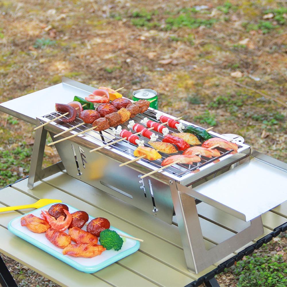 Adjustable Heat Setting Barbecue Grill Stainless Steel Barbecue Shelf  Outdoor