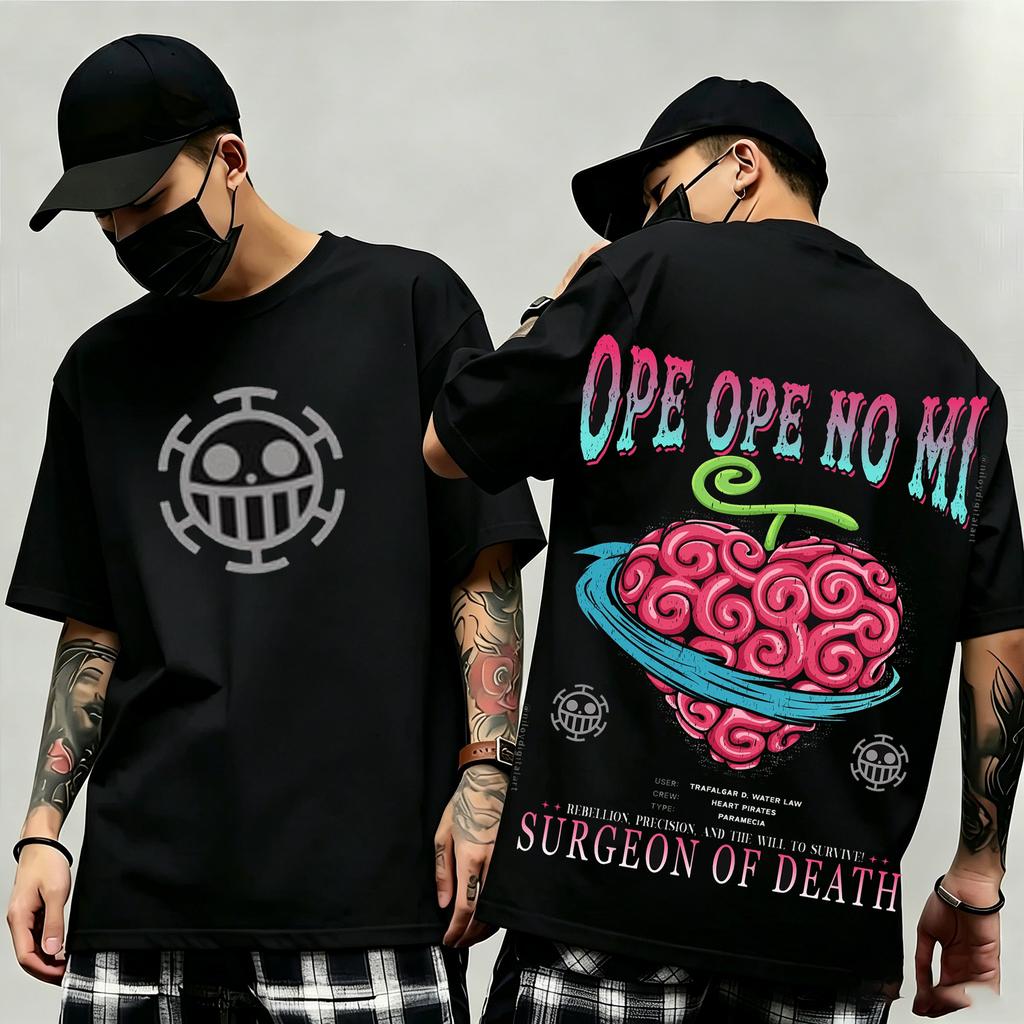 Summer New Arrival One Piece Pattern Tshirt Unisex Anime Print Casual Shortsleeved Fashionable Streetwear Top Y2k Style