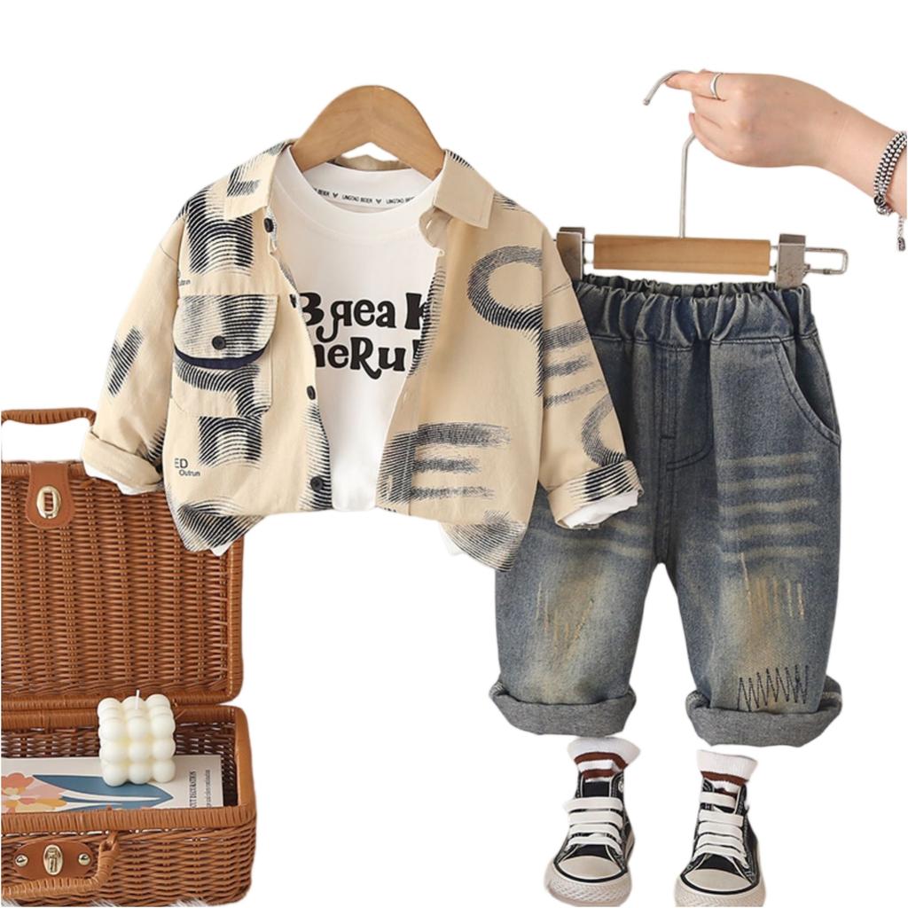 Dětská ležérní souprava s dlouhým rukávem, pohodlné každodenní oblečení