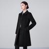 Women's Mid-Length Woolen Coat with Cotton Padding - Unisex Workwear for Autumn and Winter