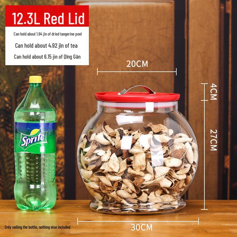 Large Glass Food-Grade Storage Jar for Dried Tangerine Peel and Tea Sealed for Freshness