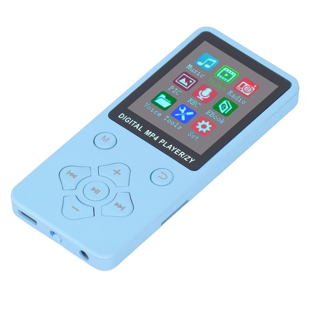 Odtwarzacz MP3 MP4 Bluetooth 5.0 Super Cienki 1,8-calowy Kolorowy Ekran 128 GB Rozszerzalna Pamięć Przenośny Odtwarzacz Wideo Muzyki Niebieski