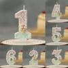 0-9 Number Birthday Party Painted Dual-Color Glow Digital Candles Cake Topper for Wedding Christmas Festival Decoration Supplies