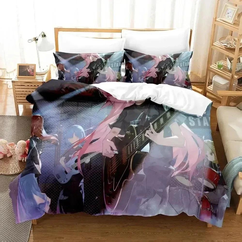 3D Print Anime Hitori Gotoh Bocchi the Rock Comfortable Duvet Quilt Cover Pillowcase Bedding Set Bedroom Decoration Home Textile