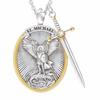 New Knight Shield Ornament Pendant, Stylish Vintage Oval Guardian Necklace