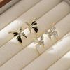 High-quality Gold Plated Butterfly Earrings With Diamonds Elegant Commuter Fashion For Spring 2024