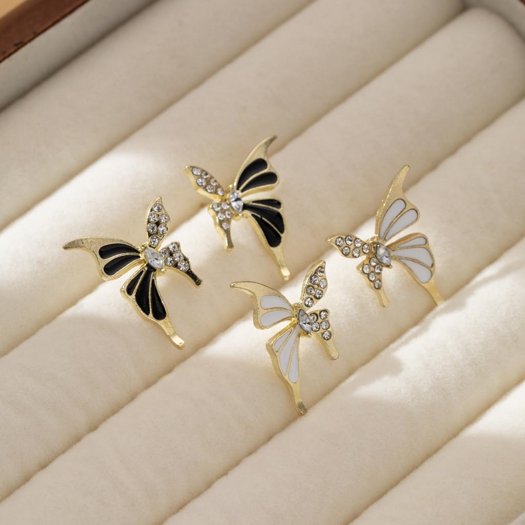 High-quality Gold Plated Butterfly Earrings With Diamonds Elegant Commuter Fashion For Spring 2024