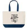 Large Blue Bottom Tote Bag I Can't I Prefer My Chameleon I Can't Minimalist | 170 G/m² Cotton Canvas 27 L Inner Pocket