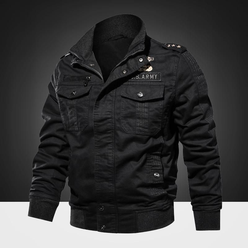 Men's Autumn Jacket Washed Large Size Jacket Cotton Military Jacket Men's